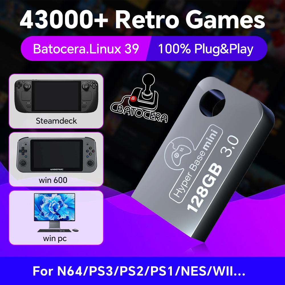 Gaming Console Vintage - Batocera 128G Usb Flash Drive Voor
