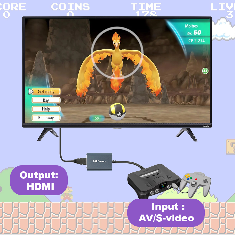 Bitfunx 720P Svideo/AV naar HD - Gaming Console Retro Handheld recensie en prijs